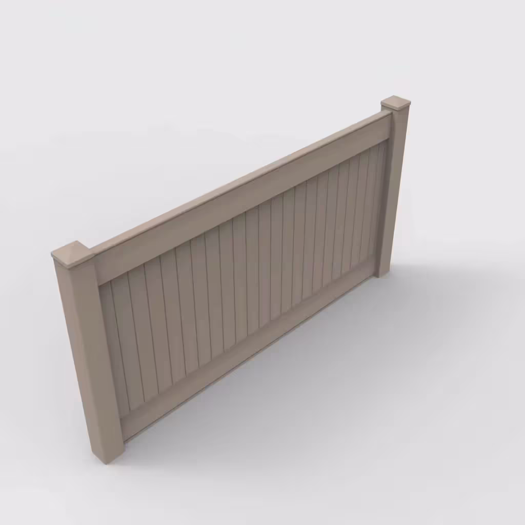 Clay vertical privacy 4 ft fence, isometric view