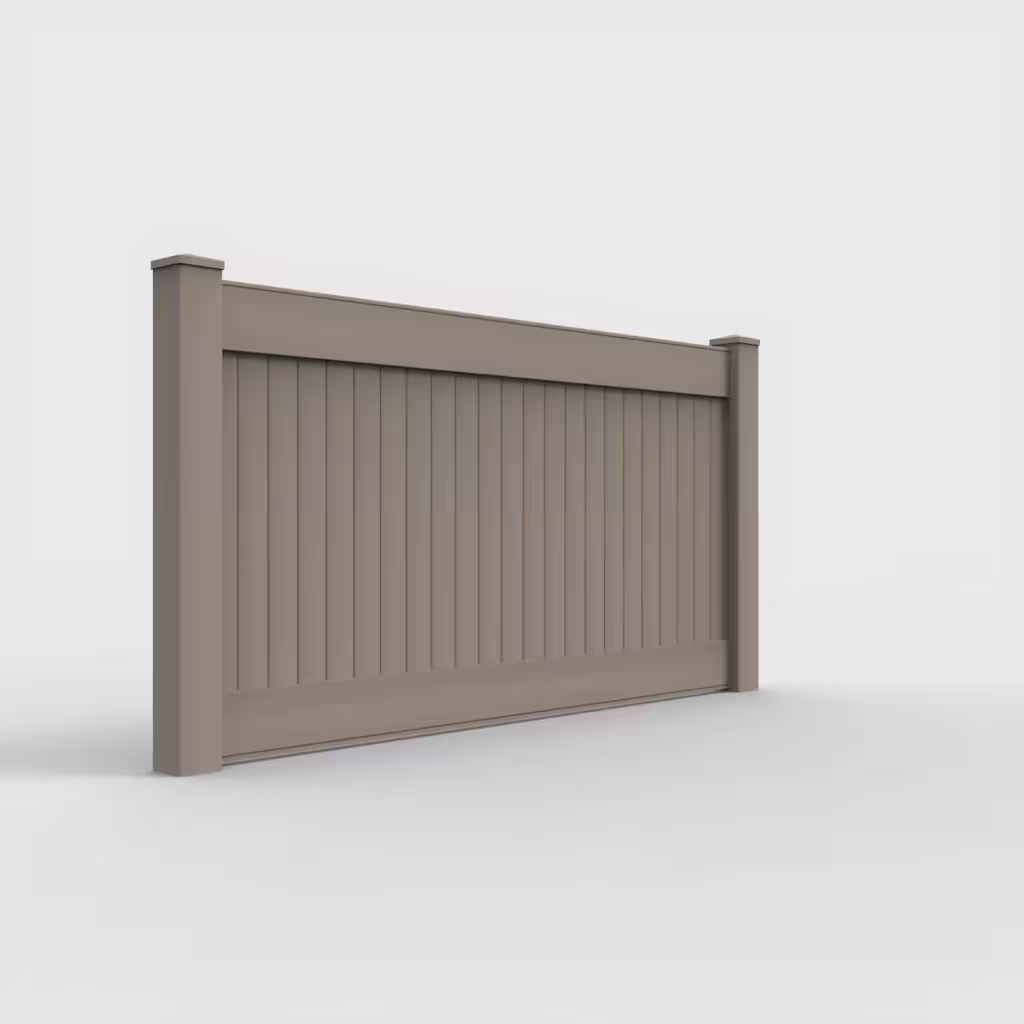 Clay vertical privacy 4 ft fence, right-side view