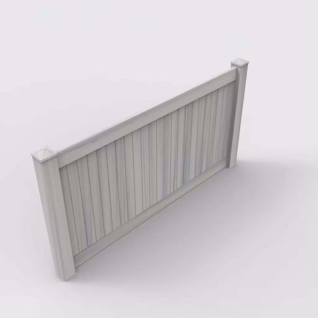 Coastal cedar vertical privacy 4 ft fence, isometric view
