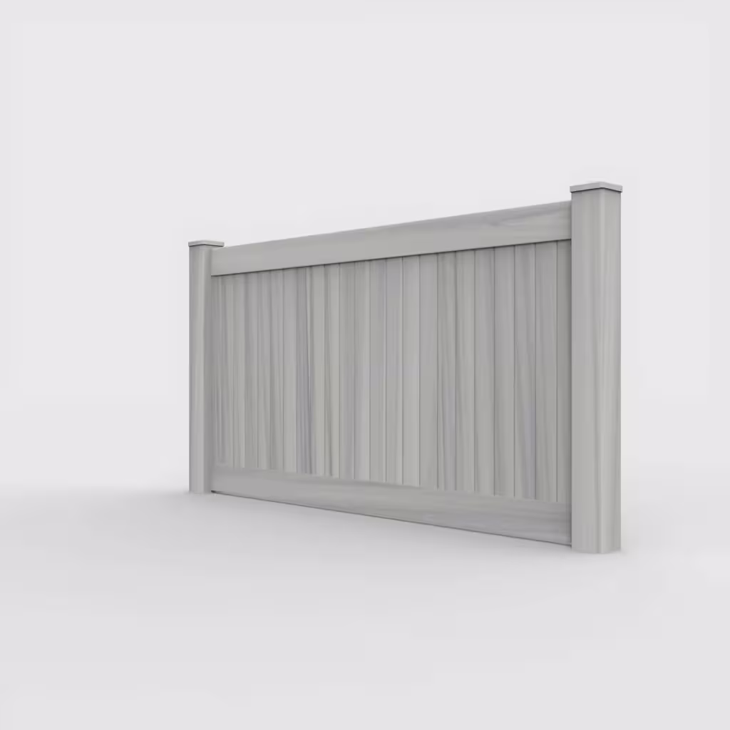 Coastal cedar vertical privacy 4 ft fence, left-side view