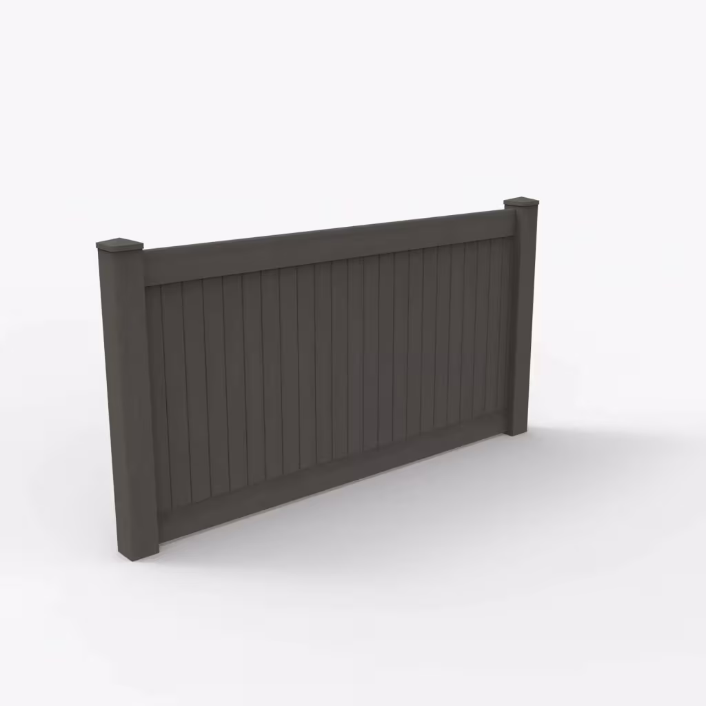 D. walnut vertical privacy 4 ft fence, main view