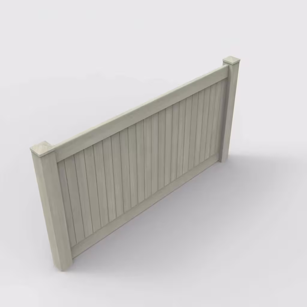 Mesquite vertical privacy 4 ft fence, isometric view