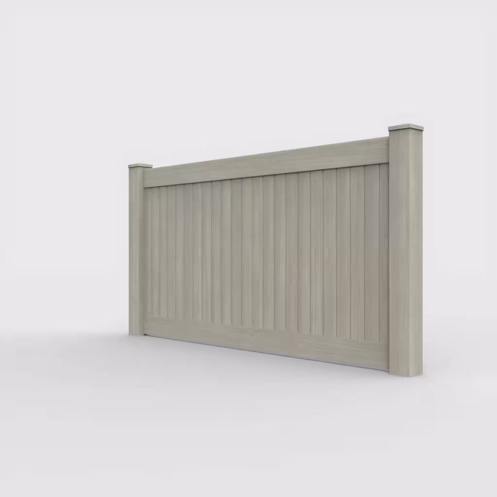 Mesquite vertical privacy 4 ft fence, left-side view
