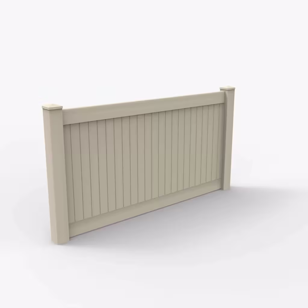 Tan vertical privacy 4 ft fence, main view