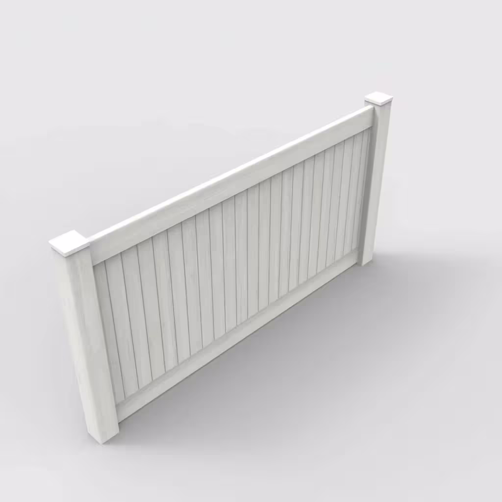 W. aspen vertical privacy 4 ft fence, isometric view