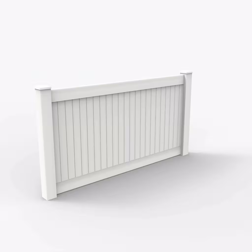 White vertical privacy 4 ft fence, main view