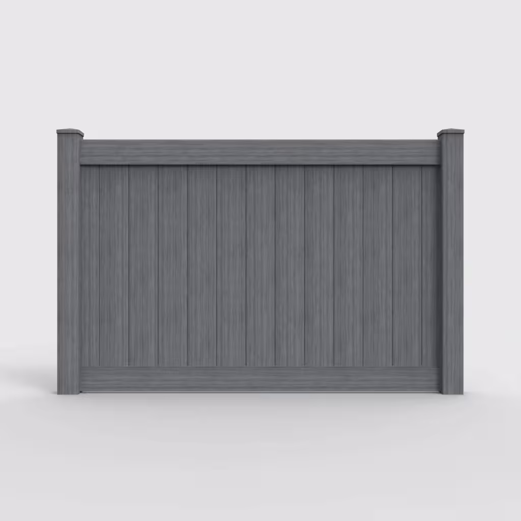 Arctic blend vertical privacy 5 ft fence, front view