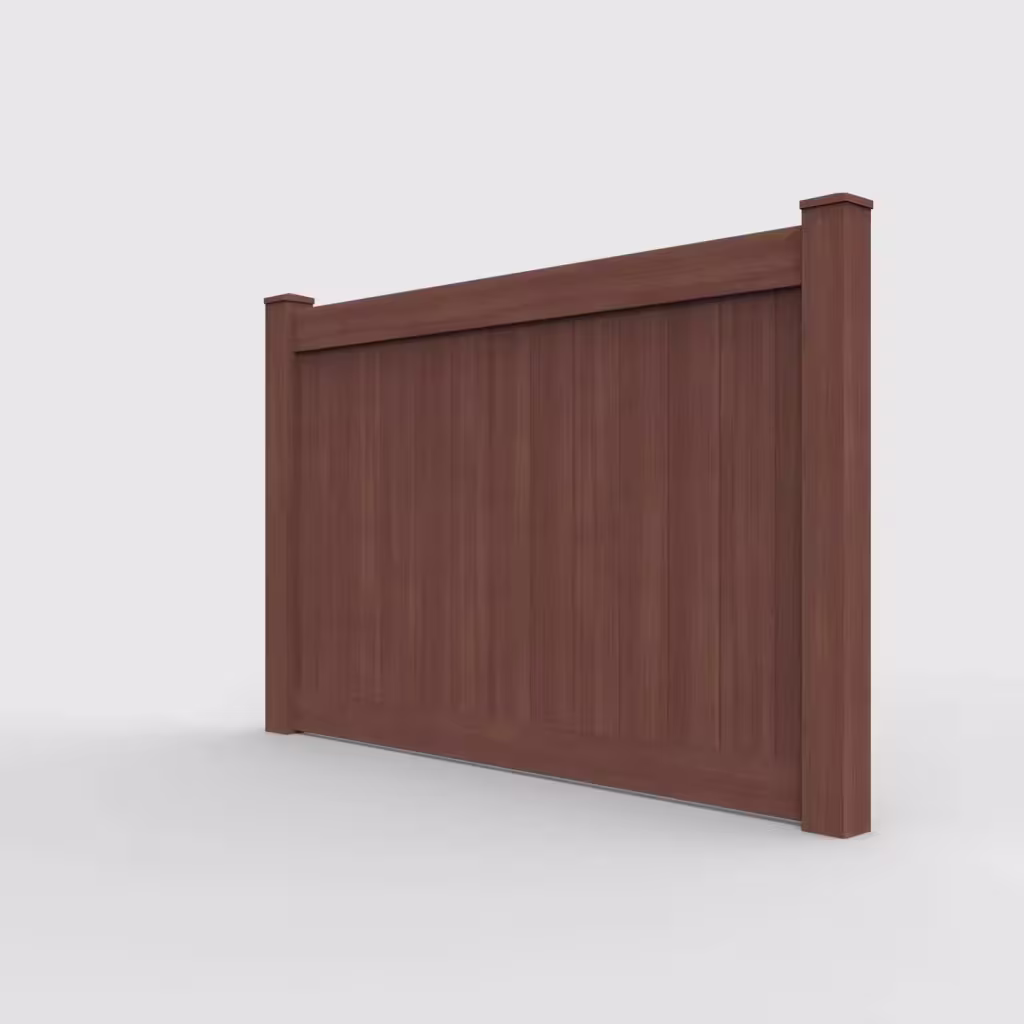 Brazilian blend vertical privacy 5 ft fence, left-side view
