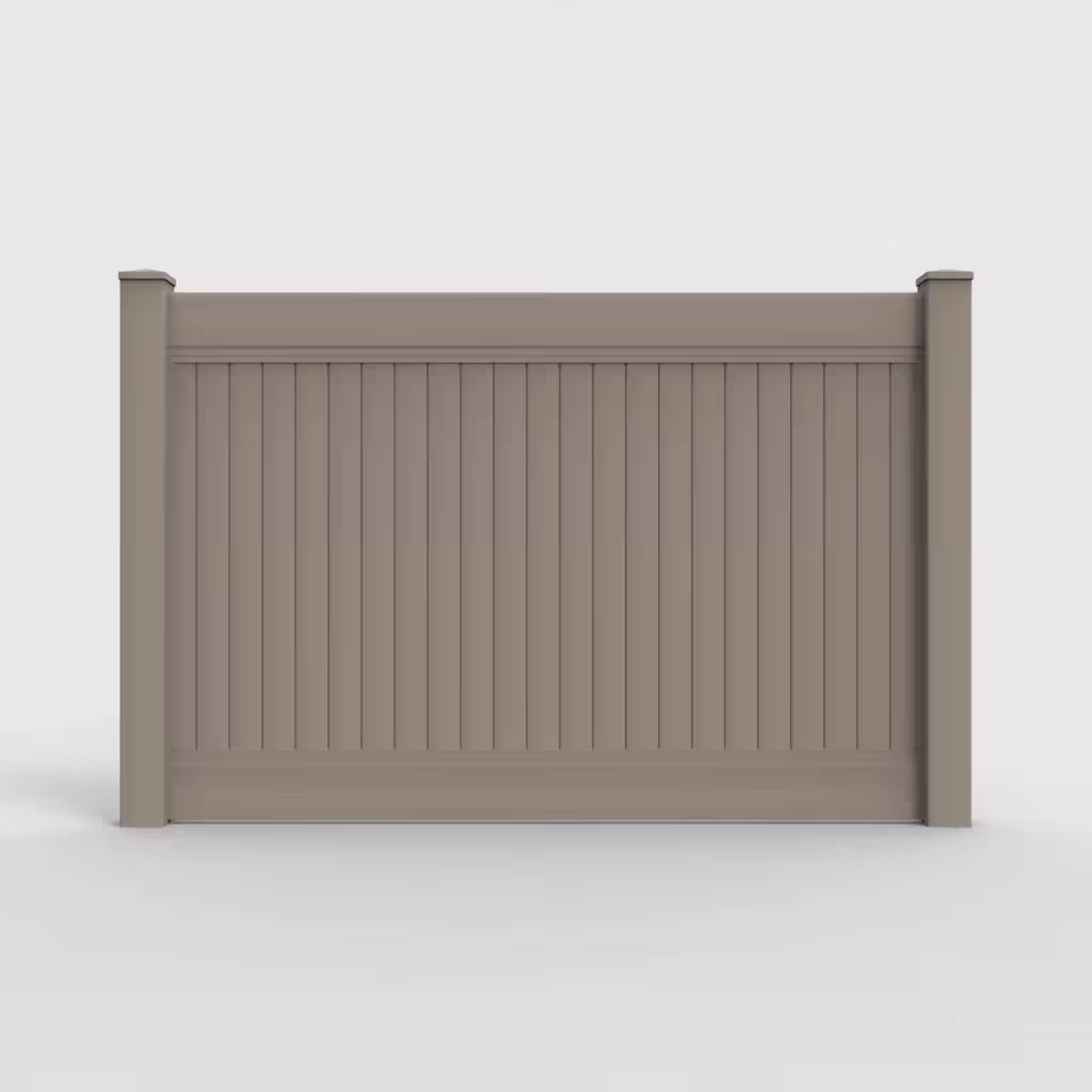 Clay vertical privacy 5 ft fence, front view