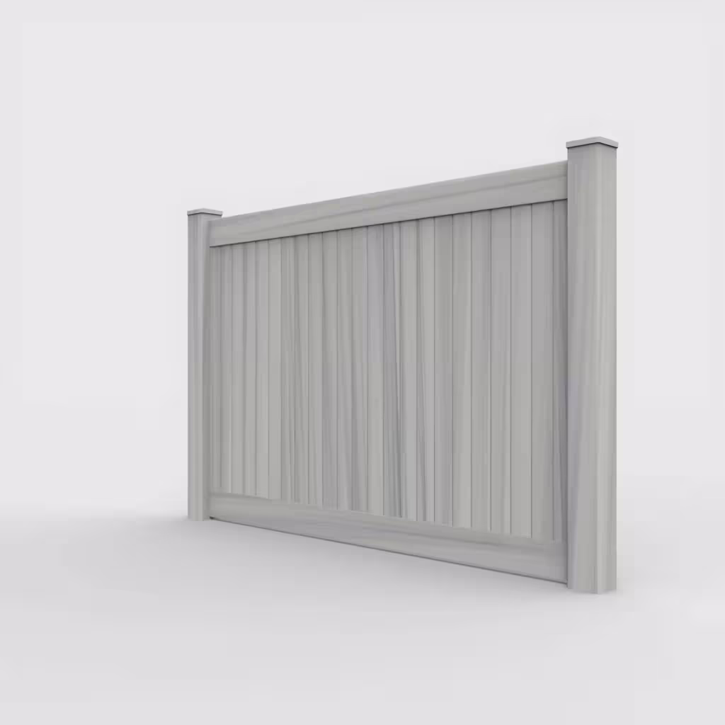 Coastal cedar vertical privacy 5 ft fence, left-side view