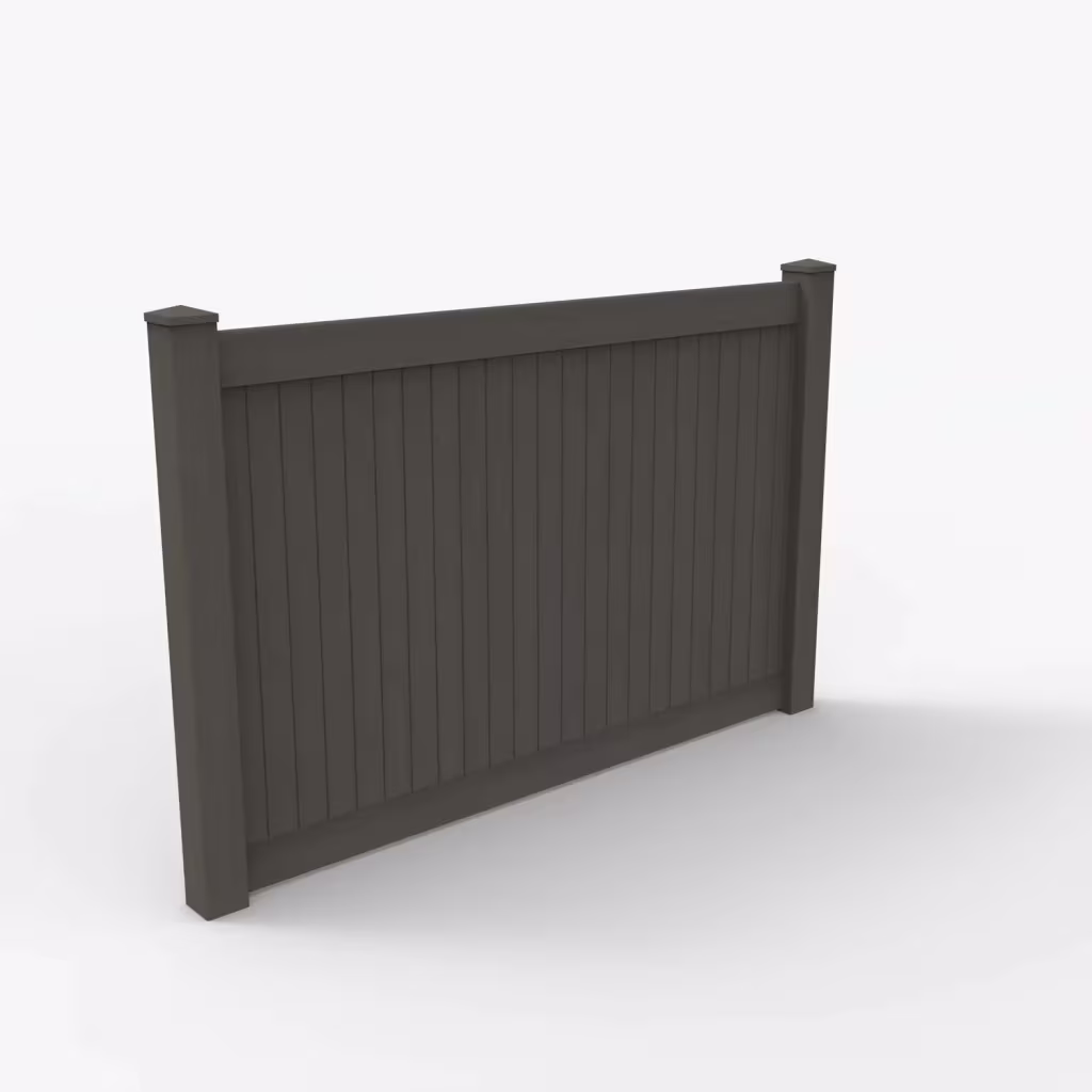 D. walnut vertical privacy 5 ft fence, main view