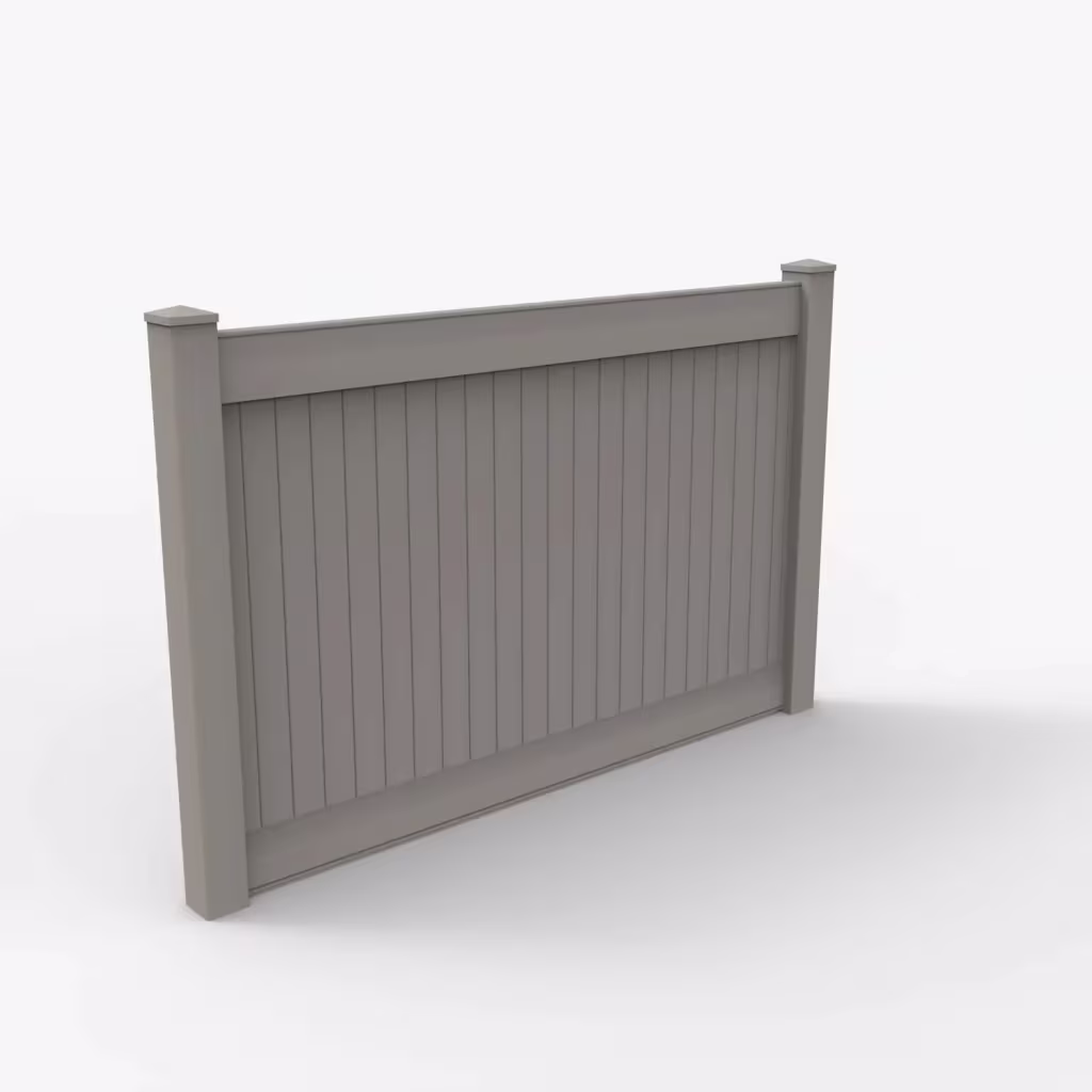 Gray vertical privacy 5 ft fence, main view