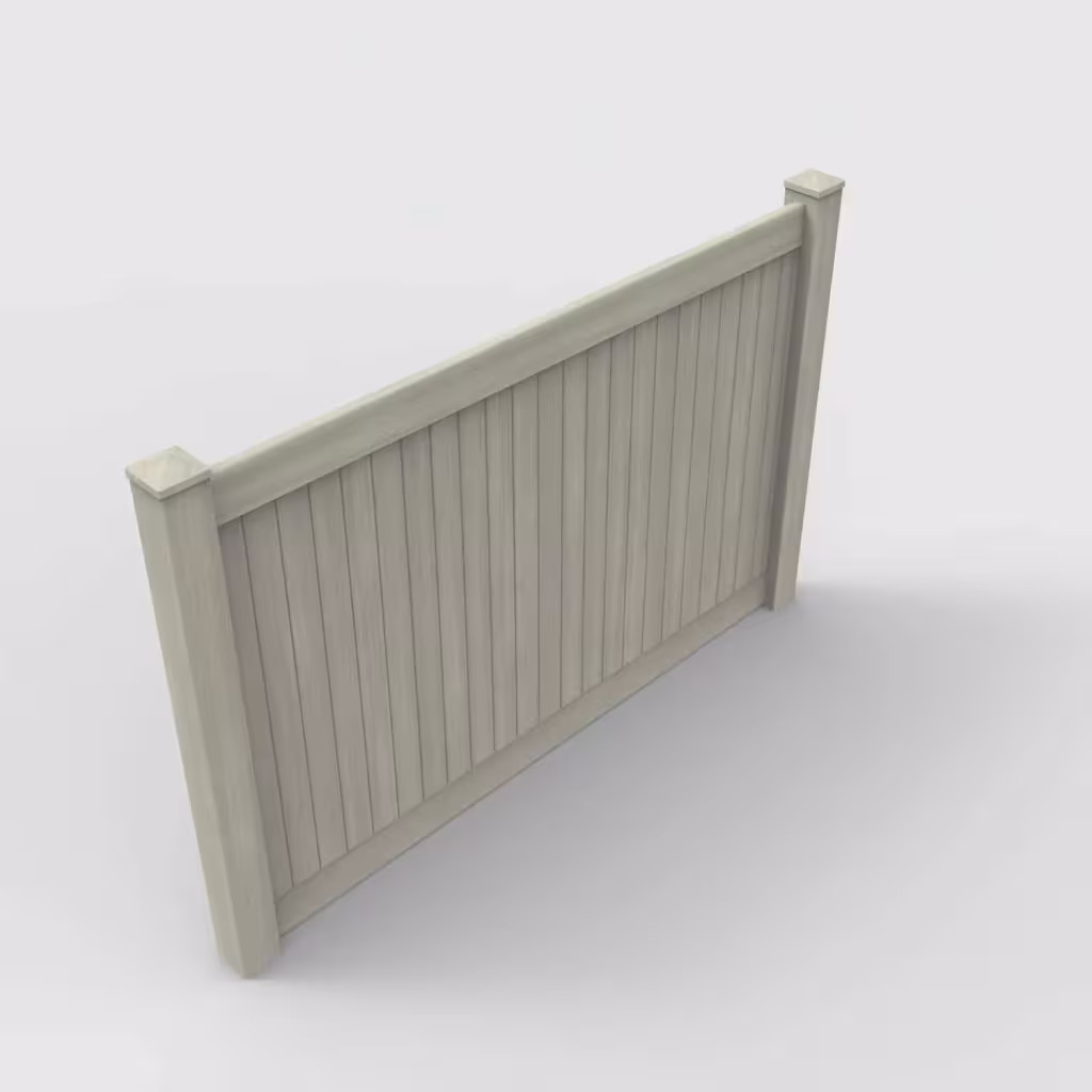Mesquite vertical privacy 5 ft fence, isometric view