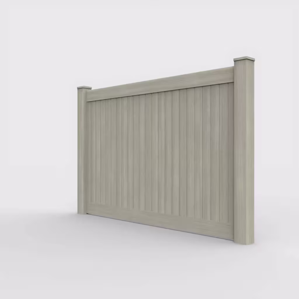 Mesquite vertical privacy 5 ft fence, left-side view