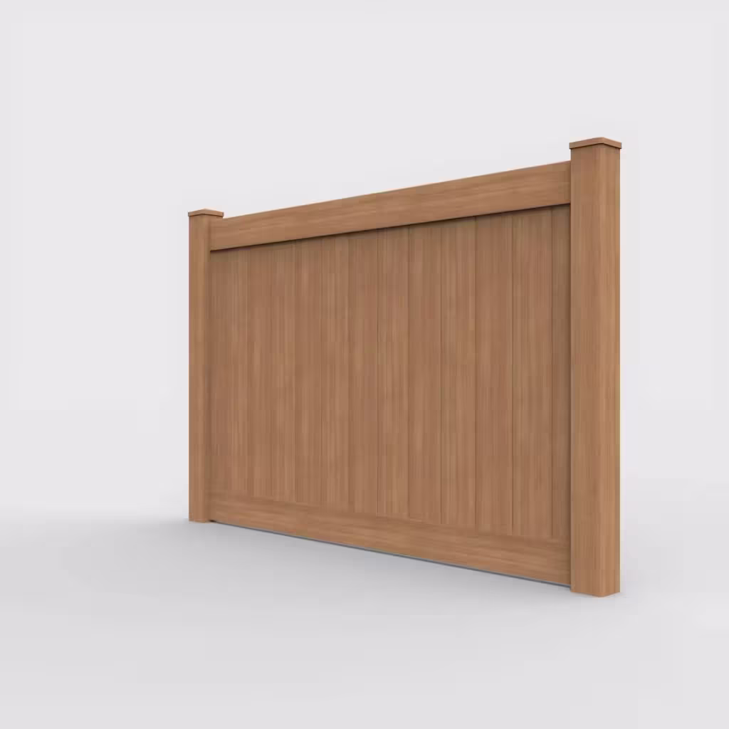 Sierra blend vertical privacy 5 ft fence, left-side view