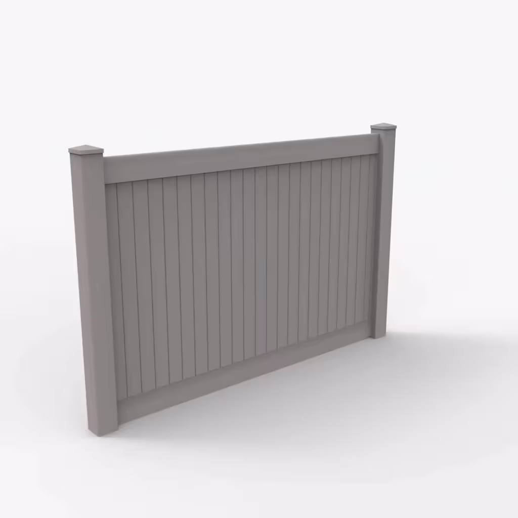 Slate gray vertical privacy 5 ft fence, main view