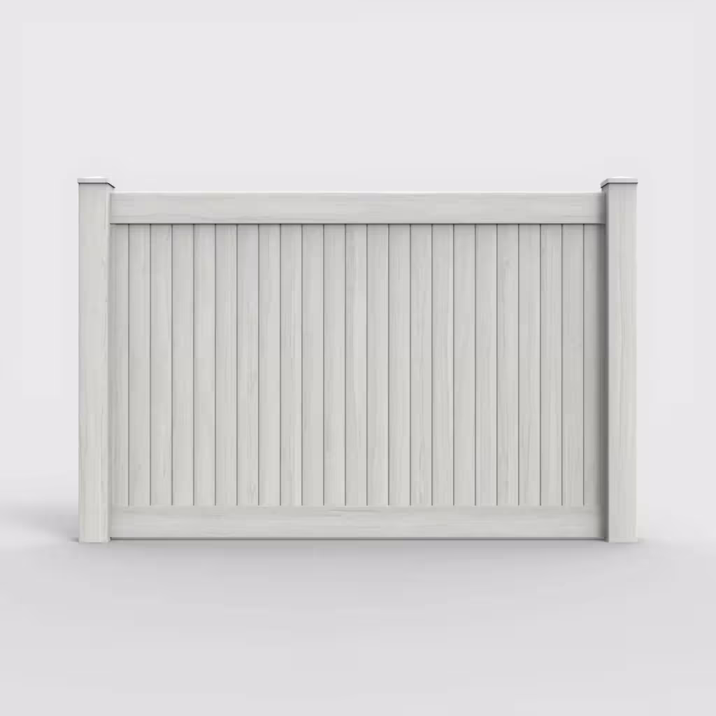 W. aspen vertical privacy 5 ft fence, front view