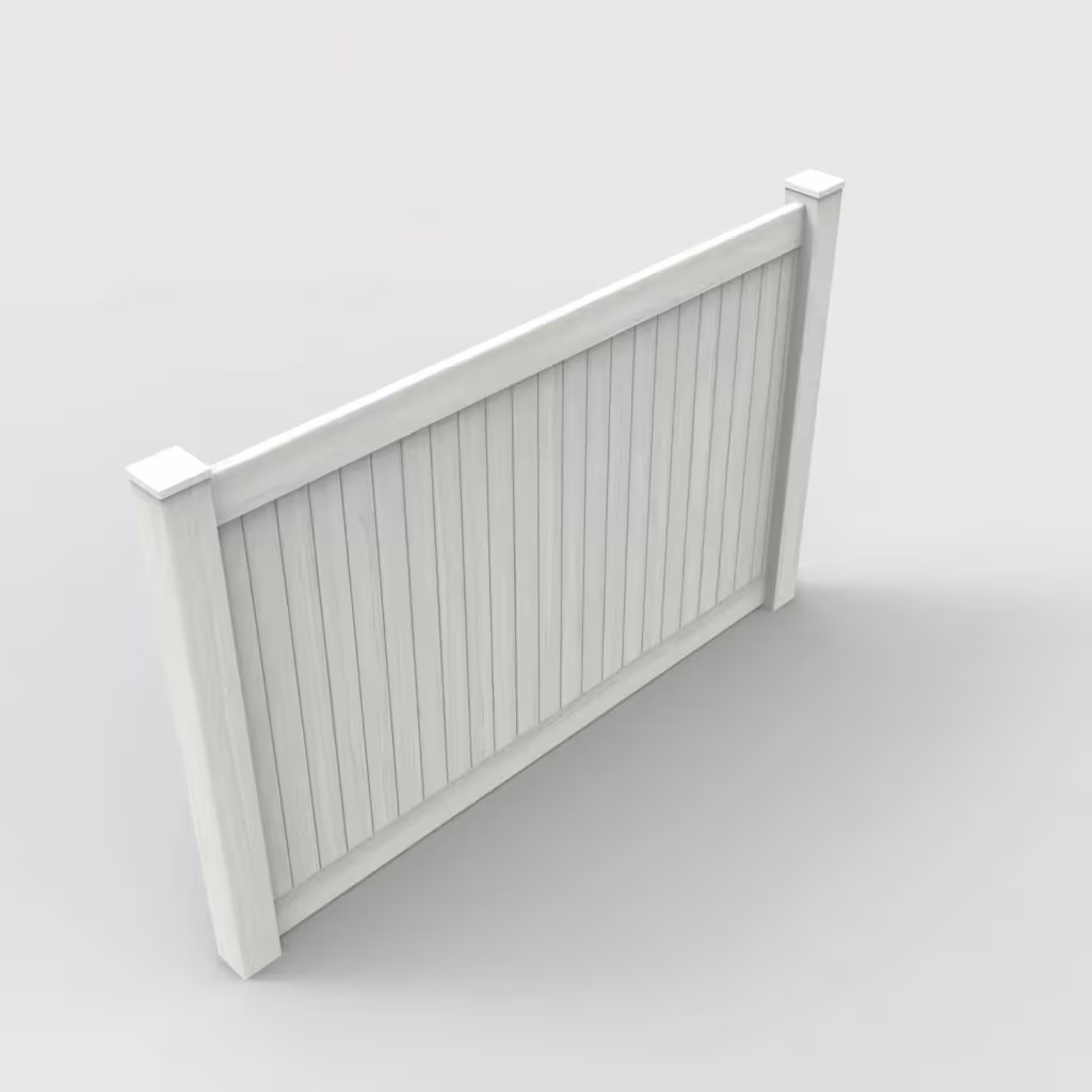 W. aspen vertical privacy 5 ft fence, isometric view