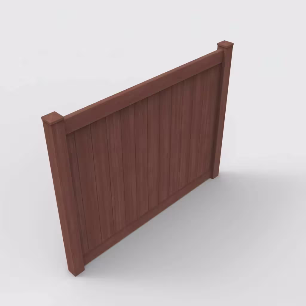 Brazilian blend vertical privacy 6 ft fence, isometric view