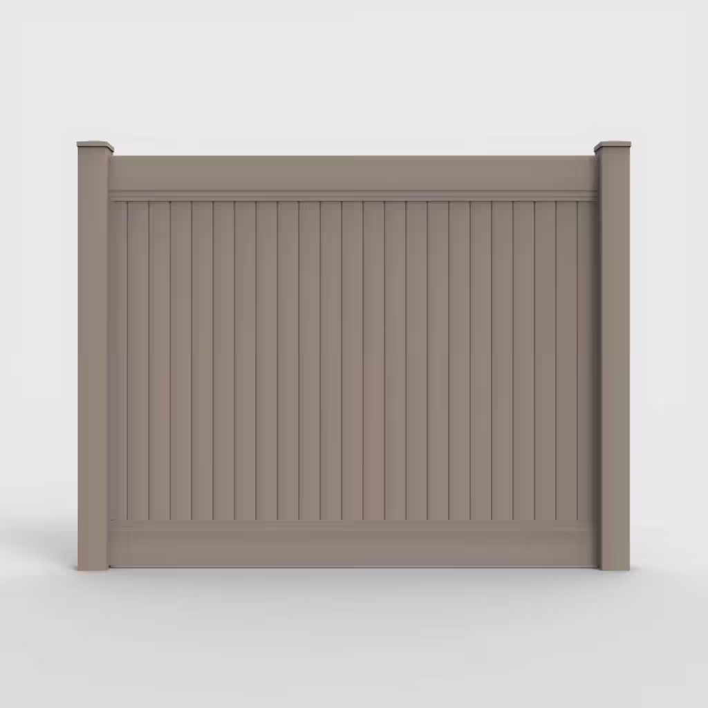 Clay vertical privacy 6 ft fence, front view