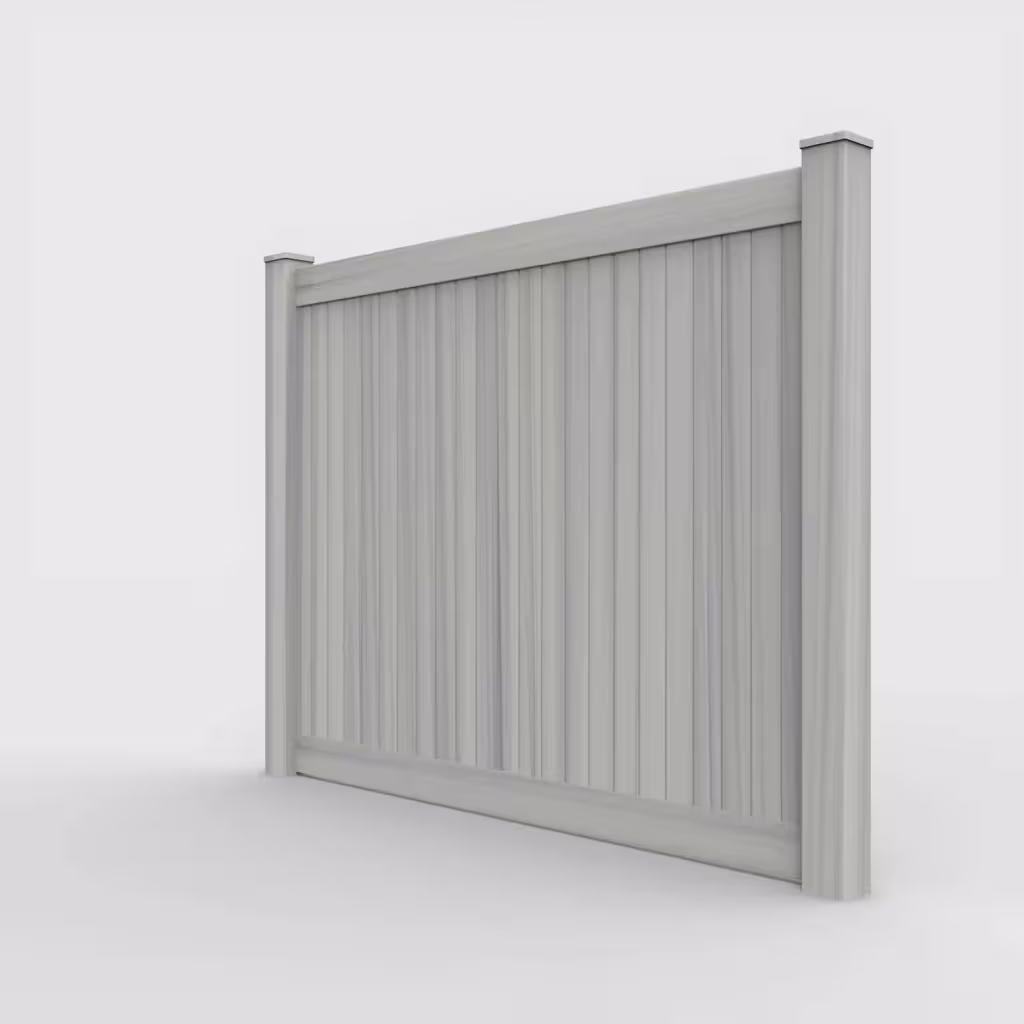 Coastal cedar vertical privacy 6 ft fence, left-side view