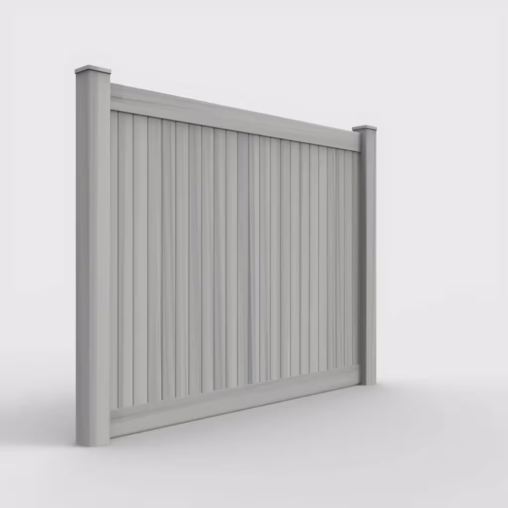 Coastal cedar vertical privacy 6 ft fence, right-side view