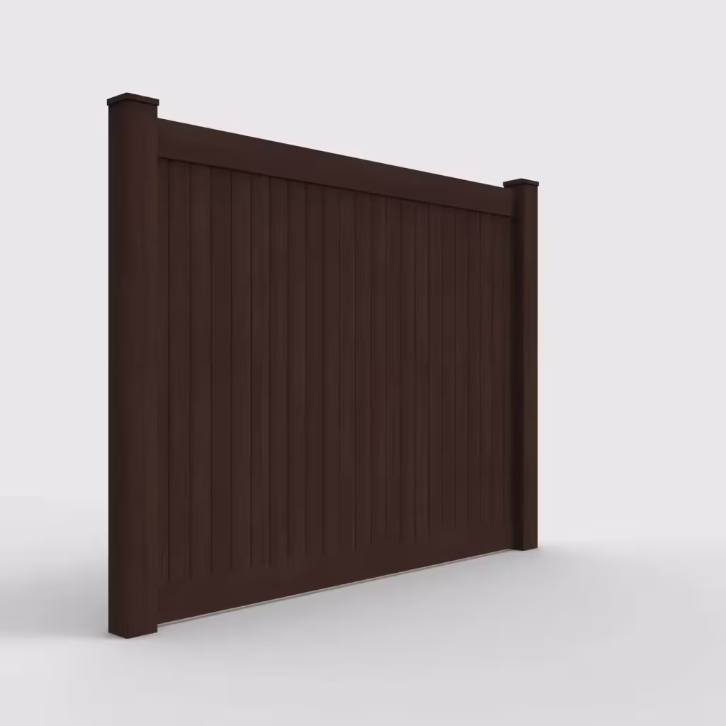 D. sequoia vertical privacy 6 ft fence, right-side view