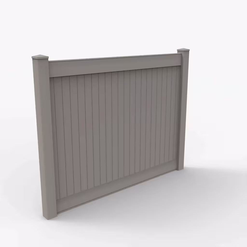 Gray vertical privacy 6 ft fence, main view