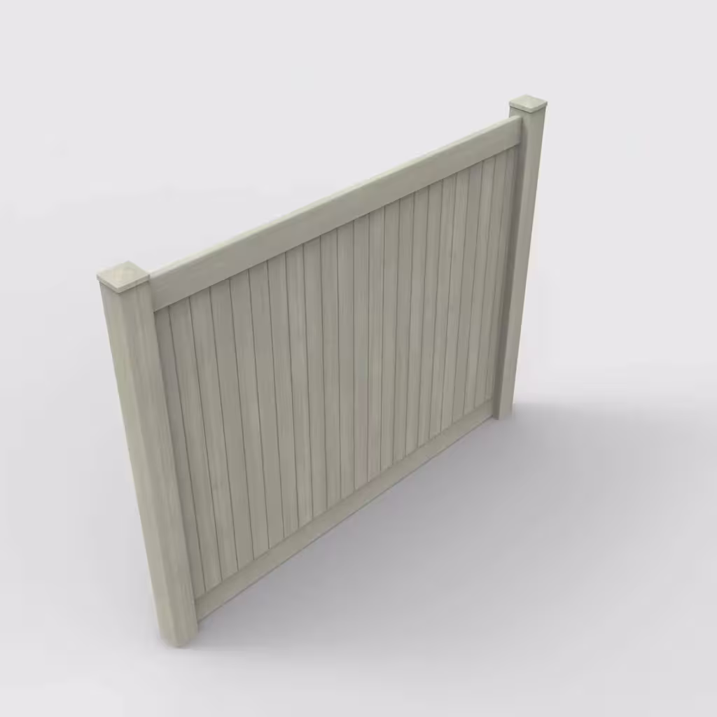 Mesquite vertical privacy 6 ft fence, isometric view