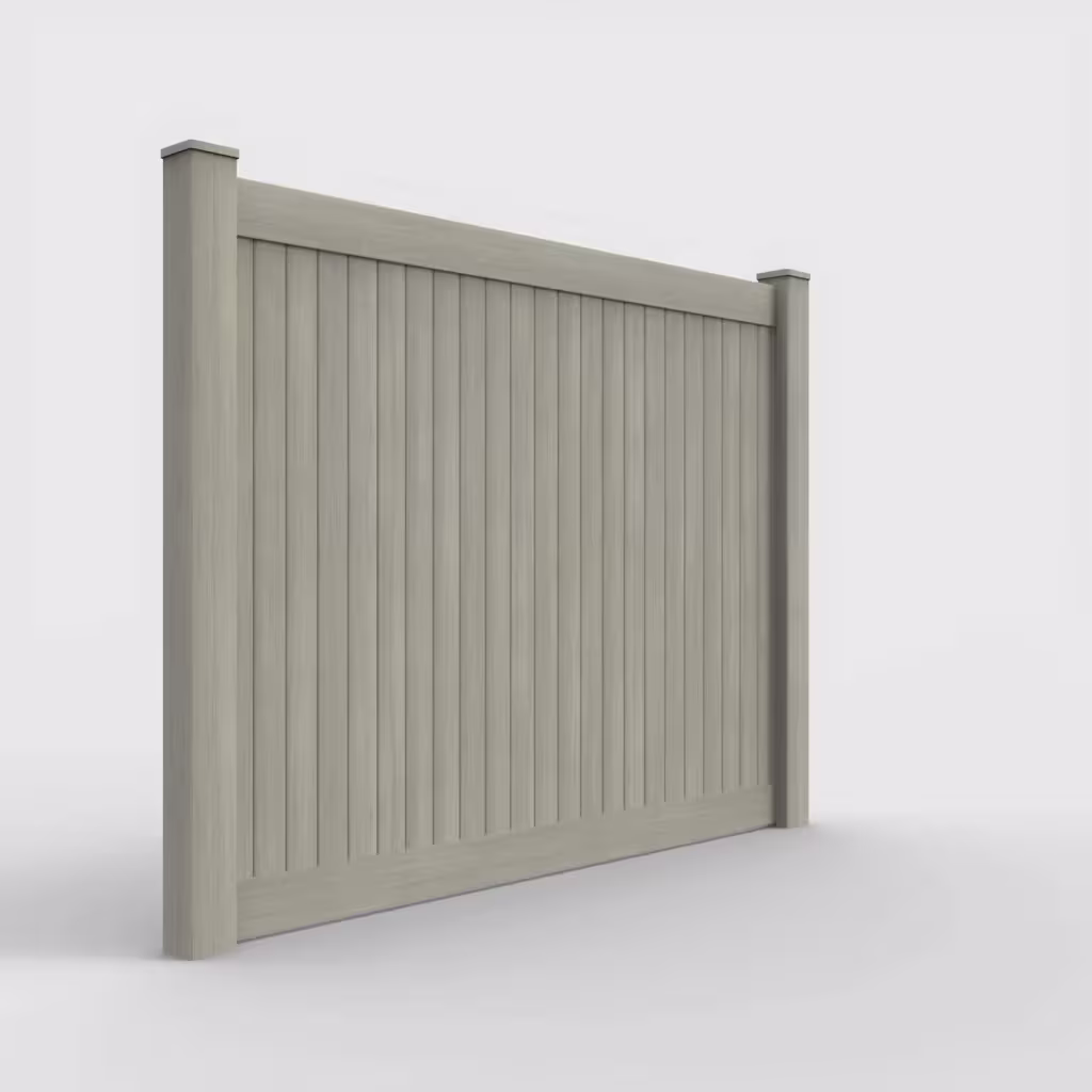Mesquite vertical privacy 6 ft fence, right-side view