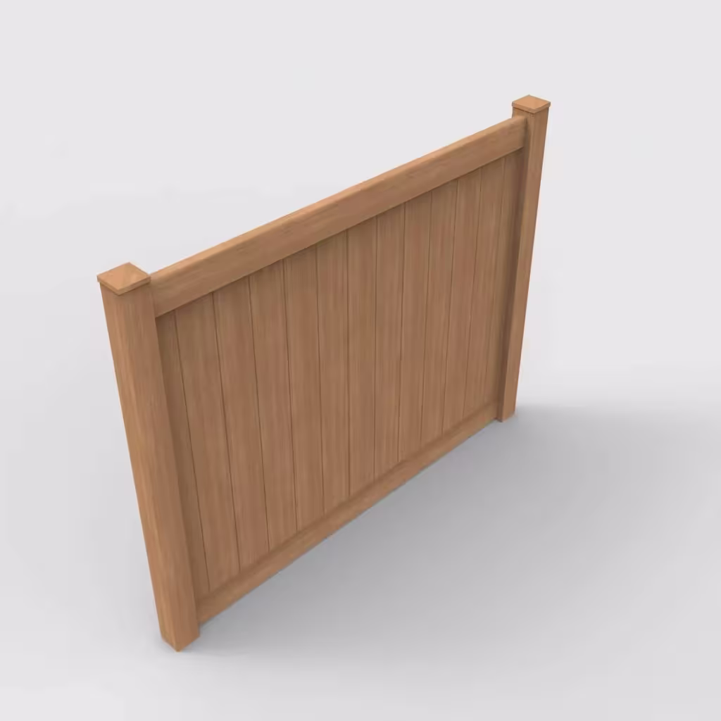Sierra blend vertical privacy 6 ft fence, isometric view