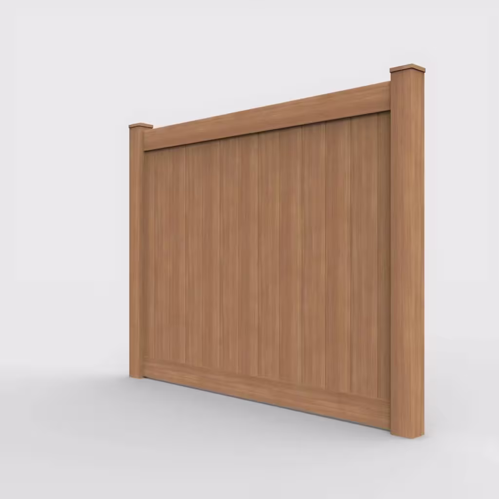 Sierra blend vertical privacy 6 ft fence, left-side view