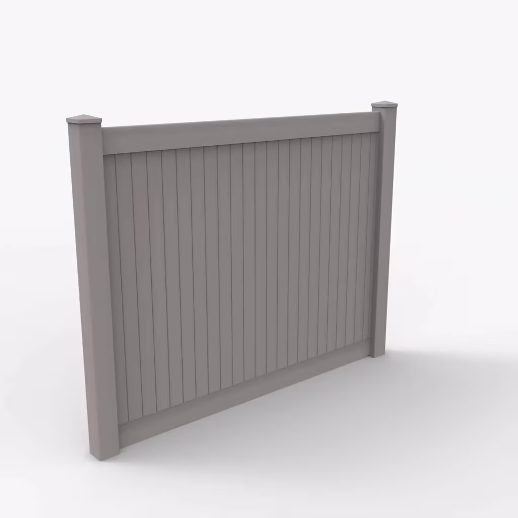 Slate gray vertical privacy 6 ft fence, main view