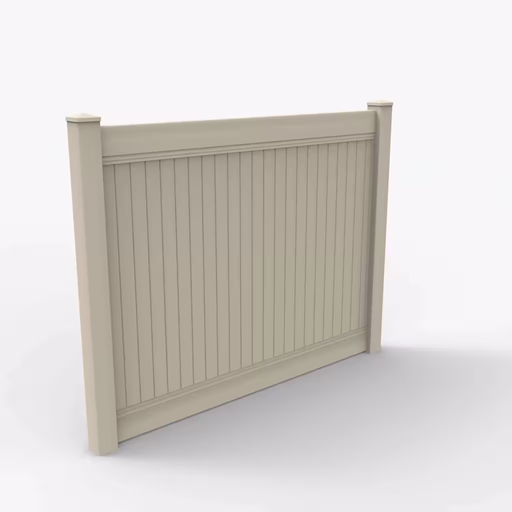 Tan vertical privacy 6 ft fence, main view