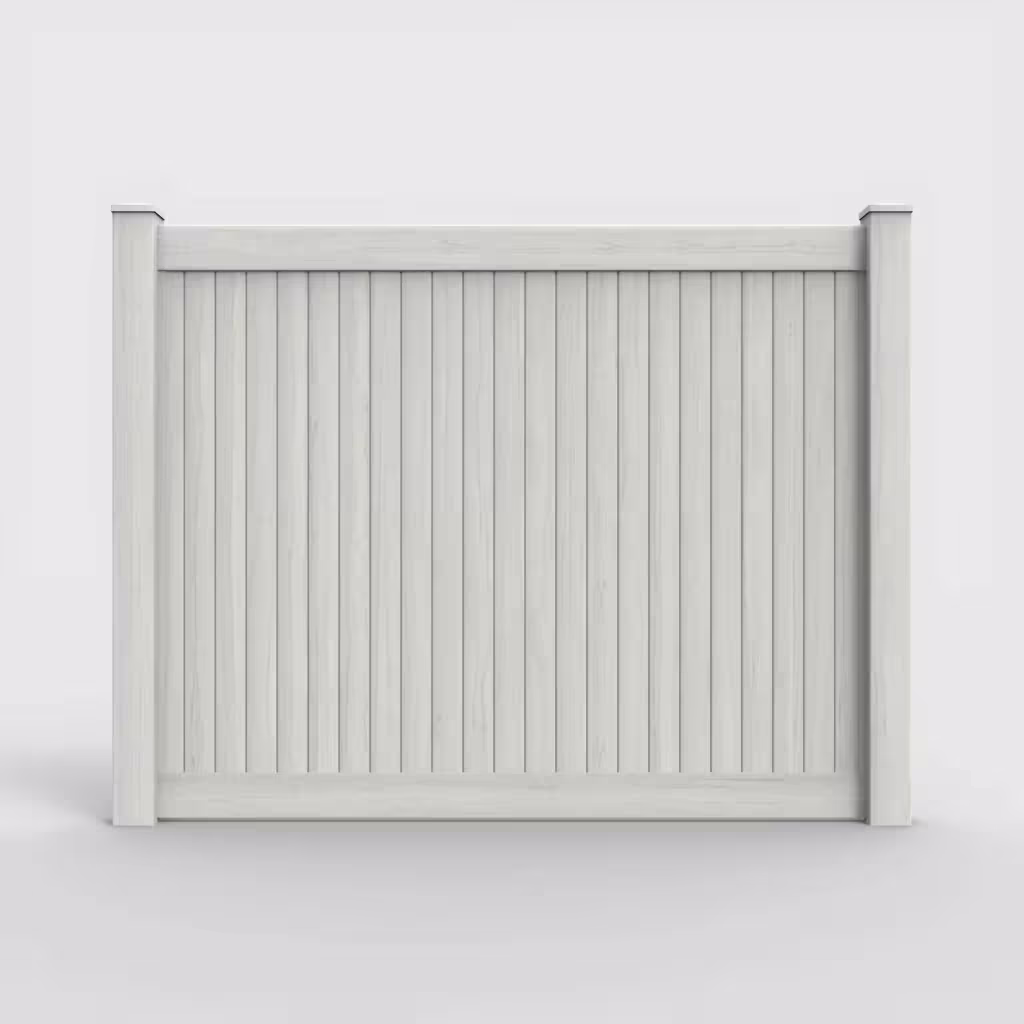 W. aspen vertical privacy 6 ft fence, front view