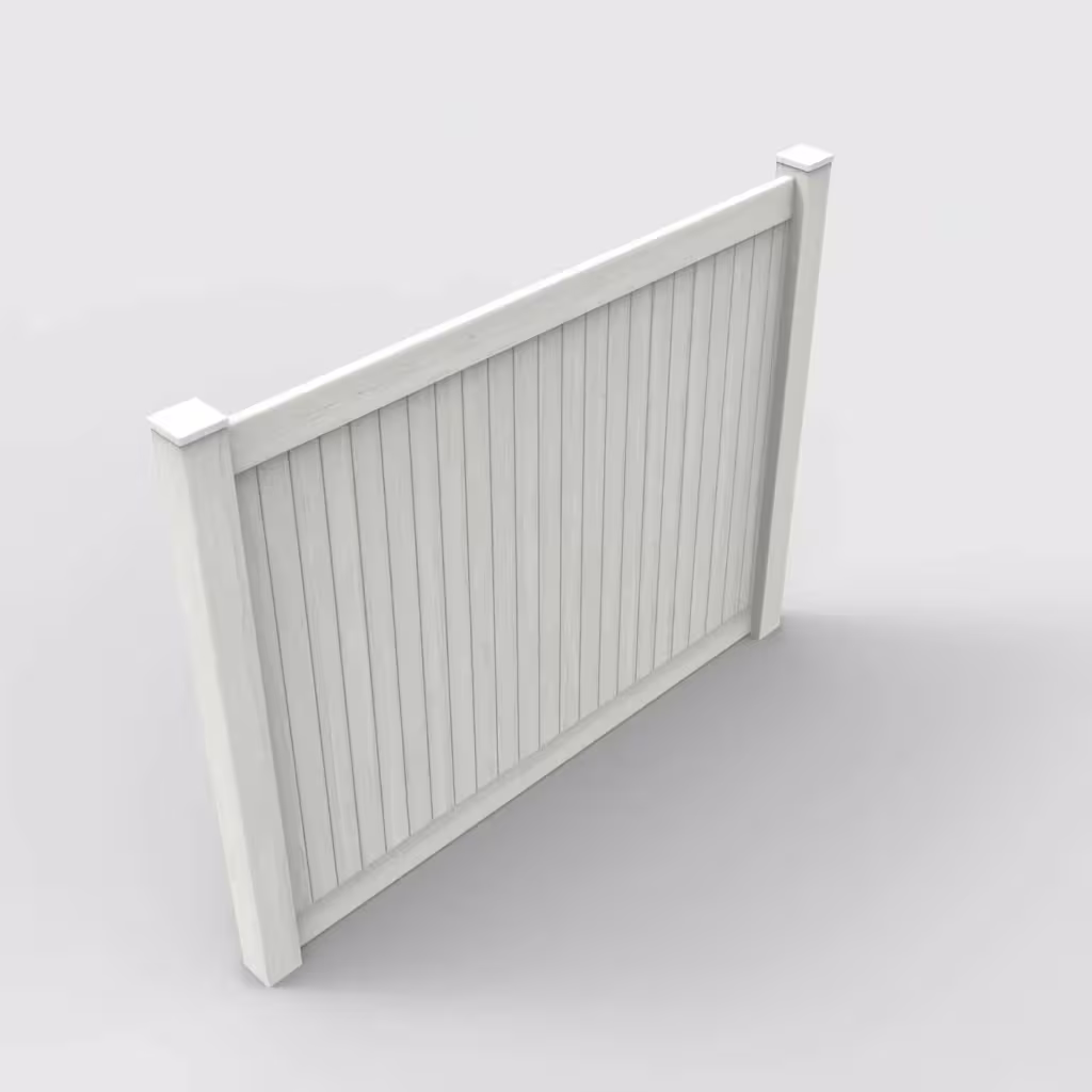 W. aspen vertical privacy 6 ft fence, isometric view