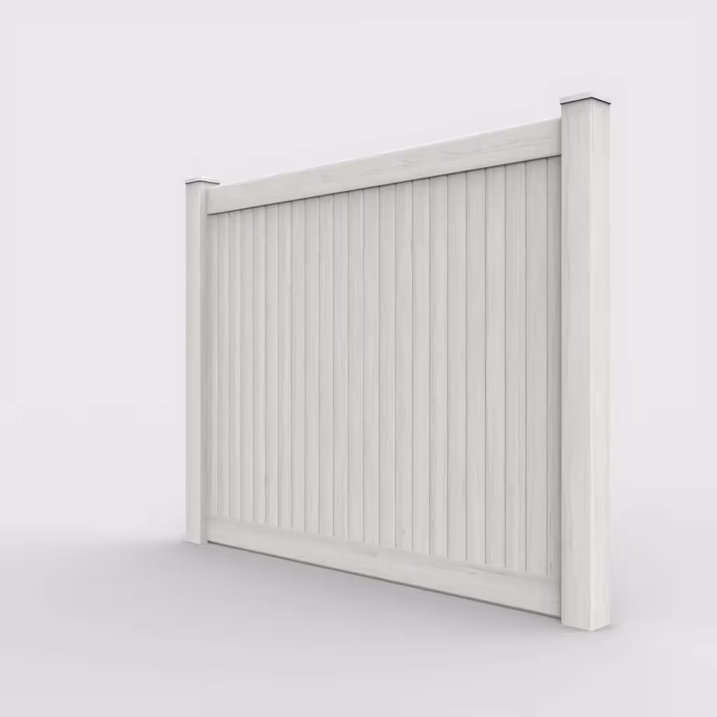 W. aspen vertical privacy 6 ft fence, left-side view