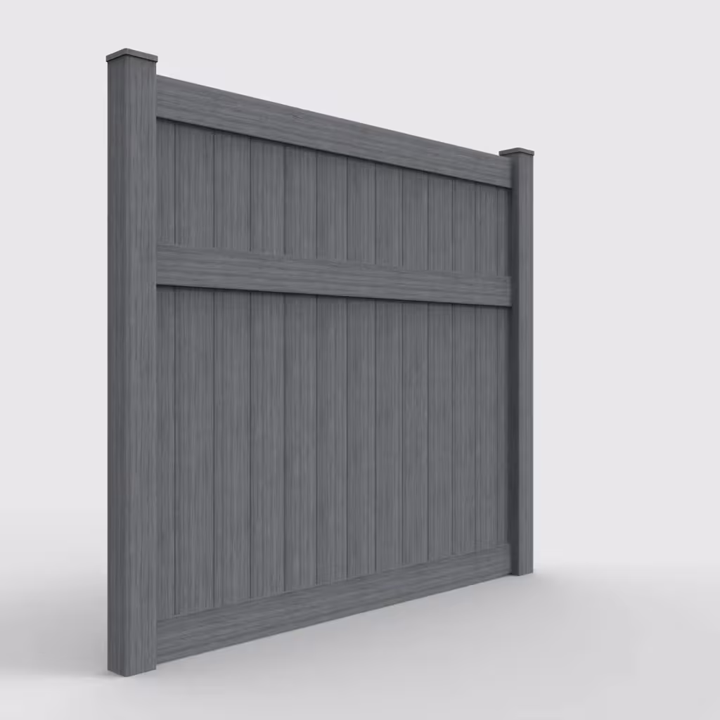 Arctic blend vertical privacy 7 ft fence, right-side view