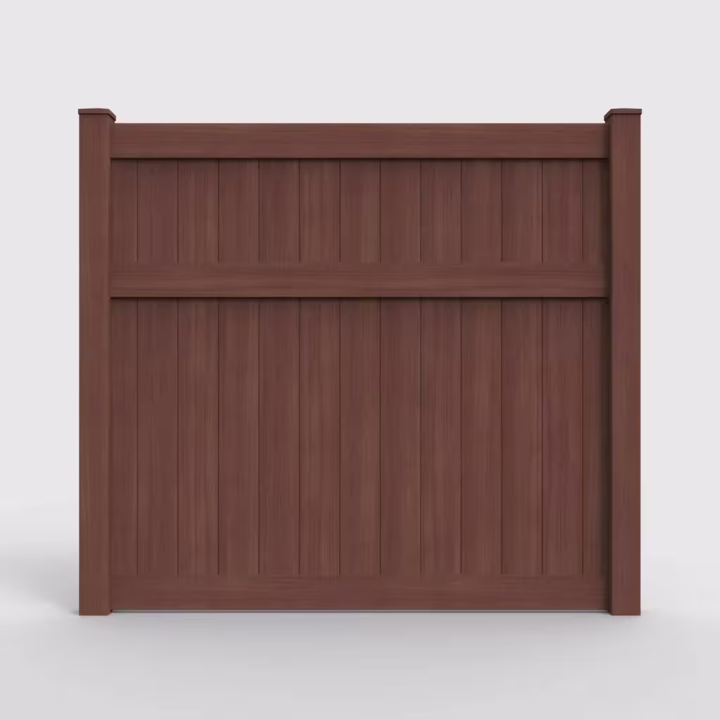 Brazilian blend vertical privacy 7 ft fence, front view