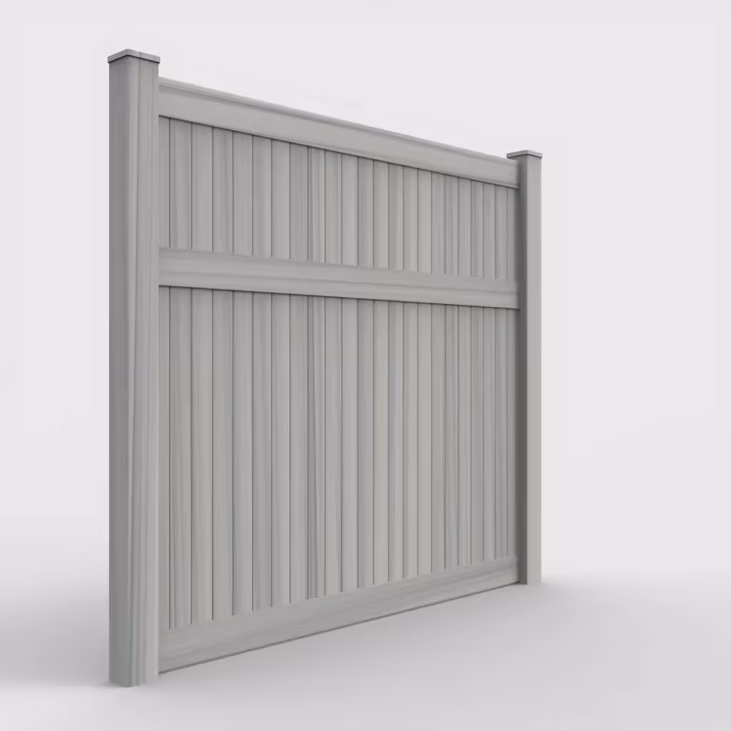 Coastal cedar vertical privacy 7 ft fence, right-side view