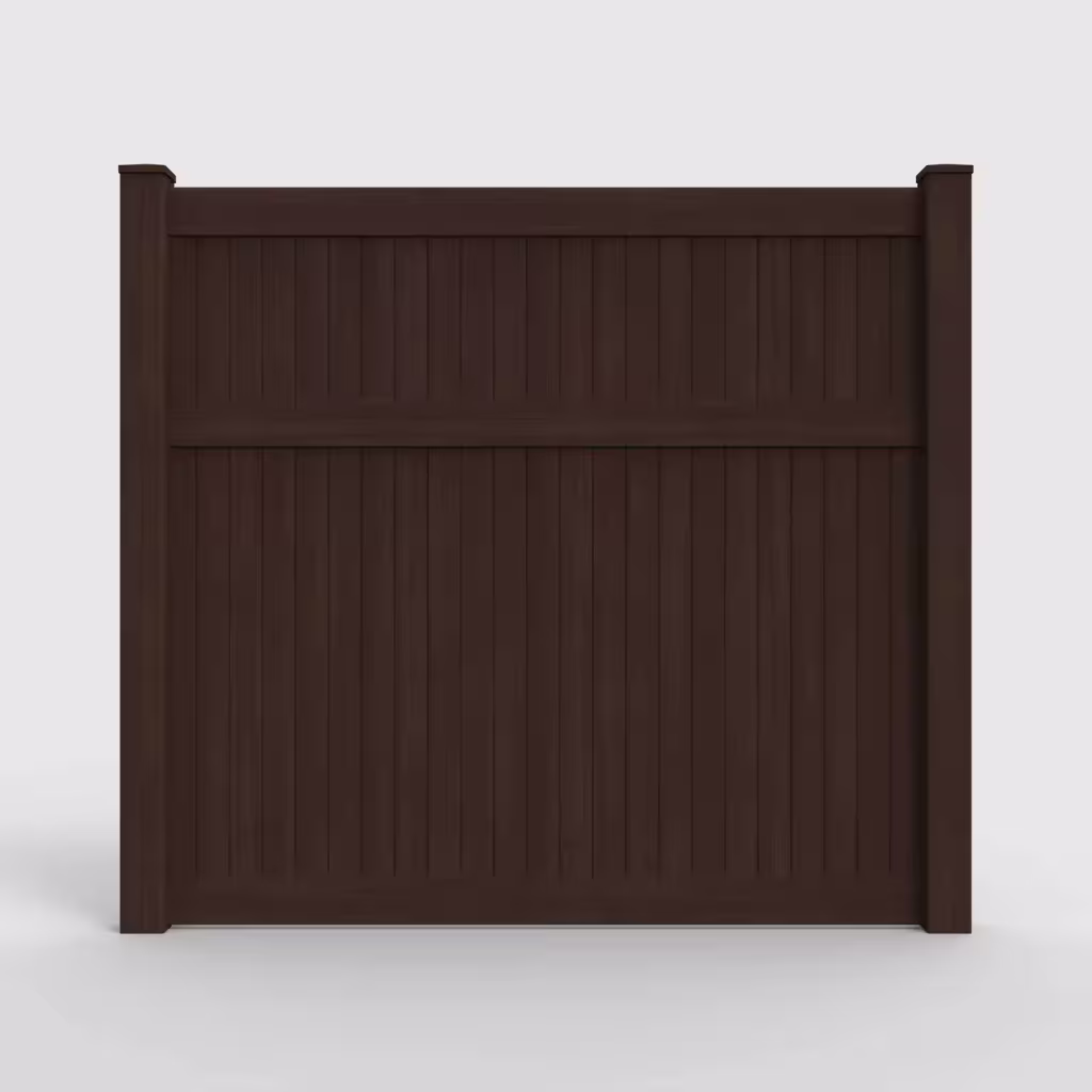 D. sequoia vertical privacy 7 ft fence, front view