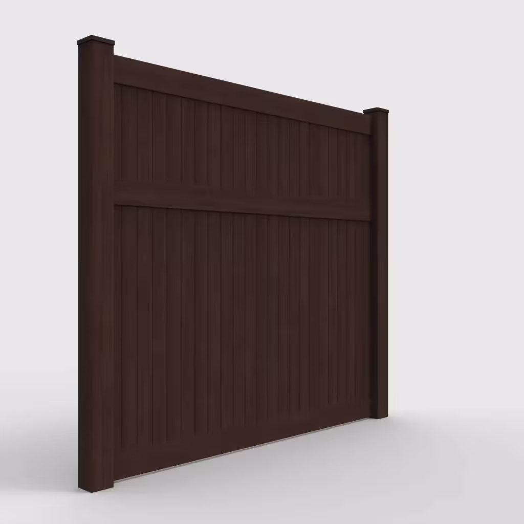 D. sequoia vertical privacy 7 ft fence, right-side view