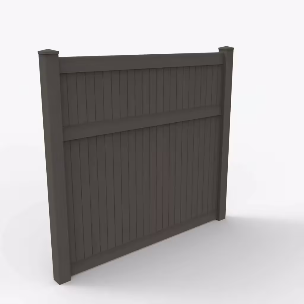 D. walnut vertical privacy 7 ft fence, main view