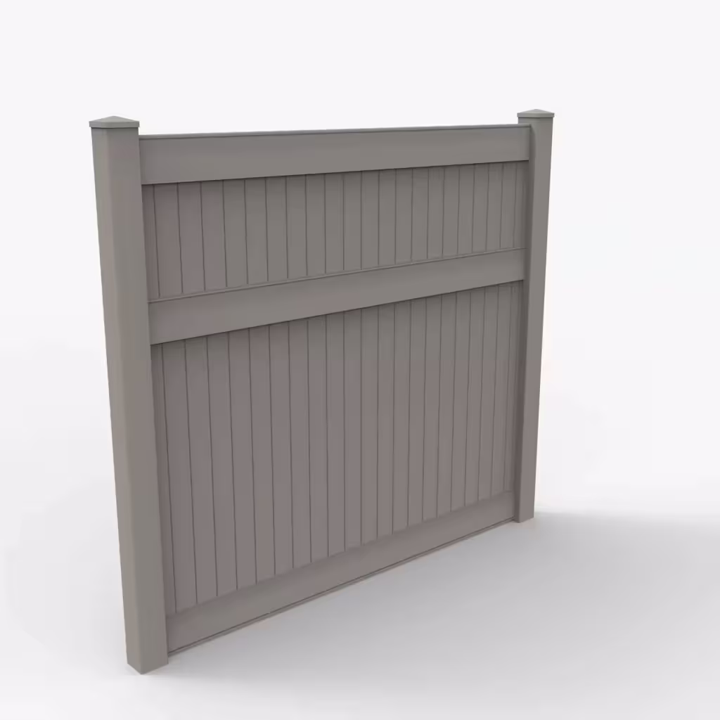 Gray vertical privacy 7 ft fence, main view