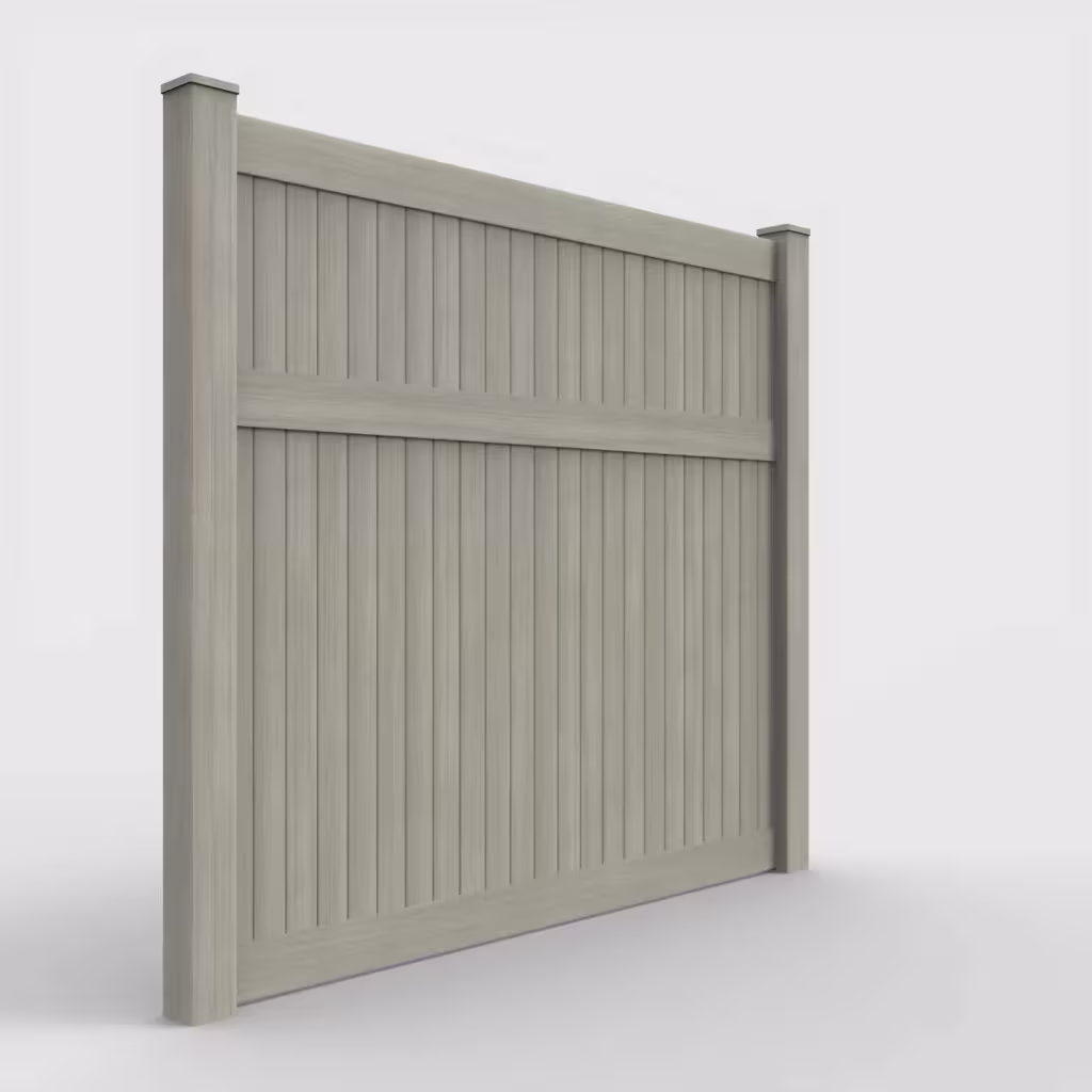 Mesquite vertical privacy 7 ft fence, right-side view