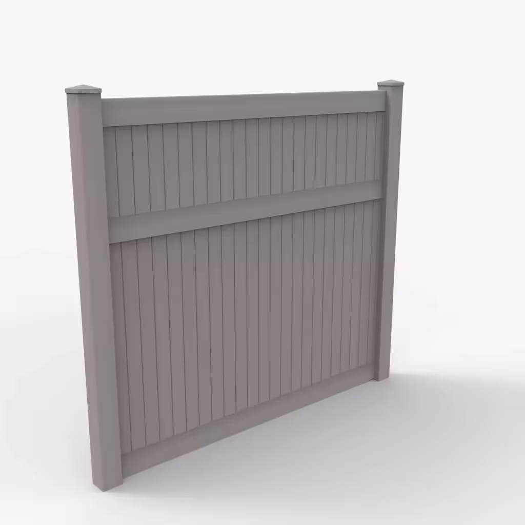 Slate gray vertical privacy 7 ft fence, main view