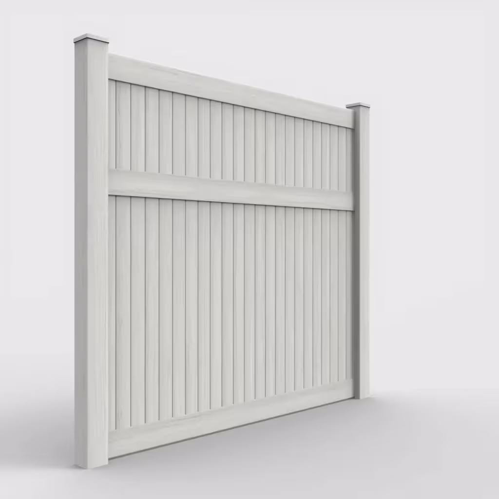 W. aspen vertical privacy 7 ft fence, right-side view