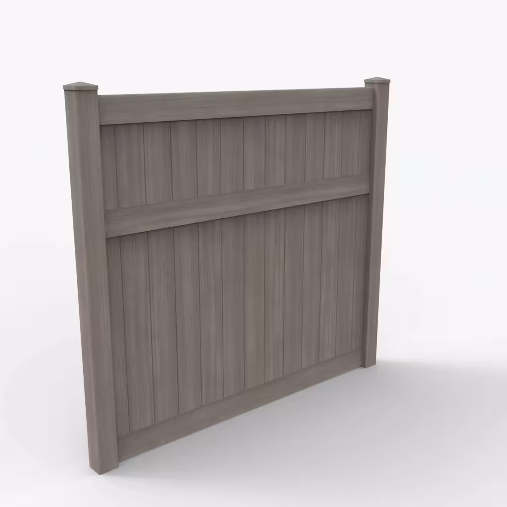 Weathered blend vertical privacy 7 ft fence, main view
