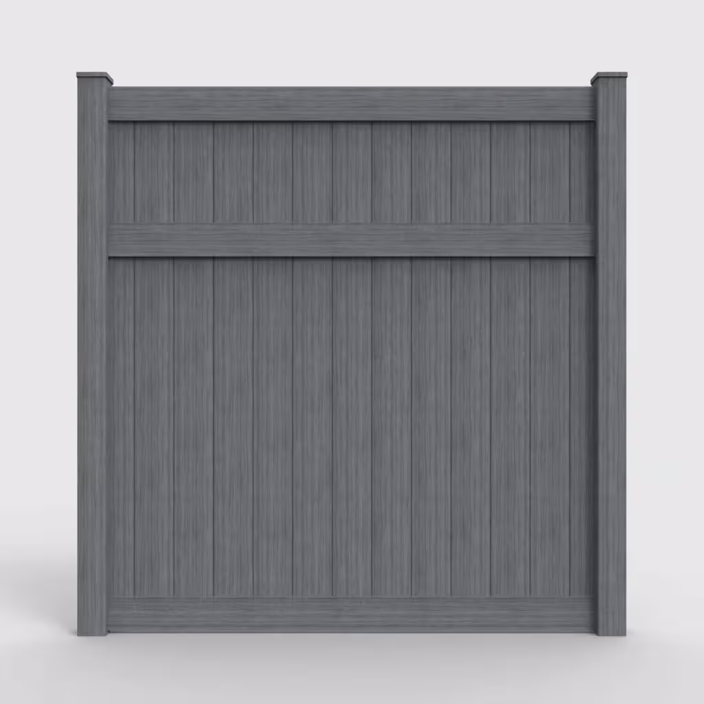 Arctic blend vertical privacy 8 ft fence, front view