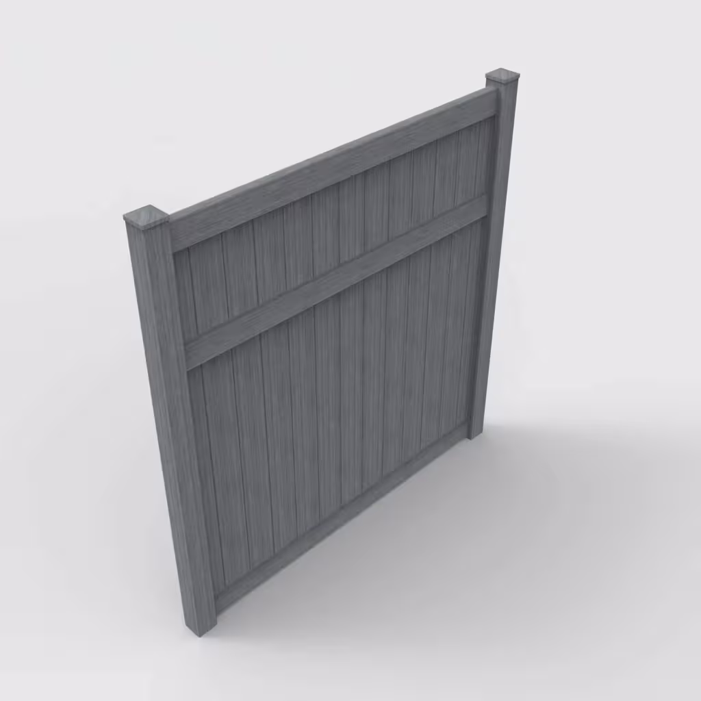 Arctic blend vertical privacy 8 ft fence, isometric view